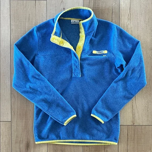 Columbia Blue and Yellow Fleece Pullover - Picture 1 of 4